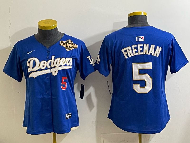 Women 2026 Los Angeles Dodgers #5 Freeman Blue Game Nike MLB Jersey 007